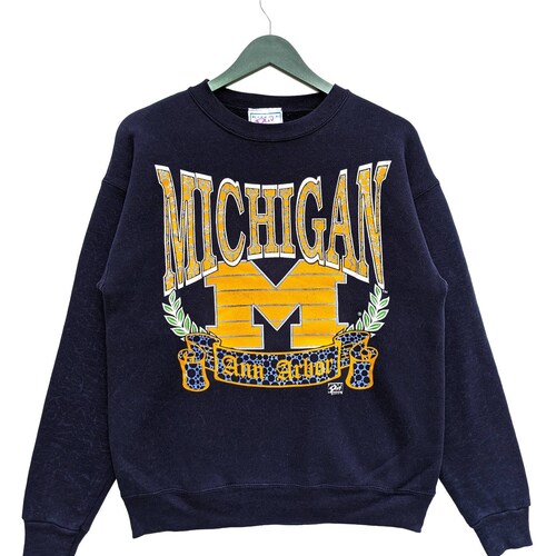 Vintage 89 Michigan Ann Arbor Sweatshirt/Size M/Crewneck/Long Sleeve/Pullover/Made In shops Usa/Streetwear/University