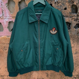 Jean Charles de Castelbajac Woody Woodpecker Harrington Jacket/Made In Italy/Full Zip/Green Colour/Patches Logo/Designer/90s/Collaboration