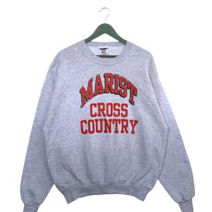 Vintage 90s Marist Cross County Sweatshirt/Size XL/Grey Colour/Crewneck/Long Sleeve/Sportswear/University/Streetwear/Pullover/Jerzees