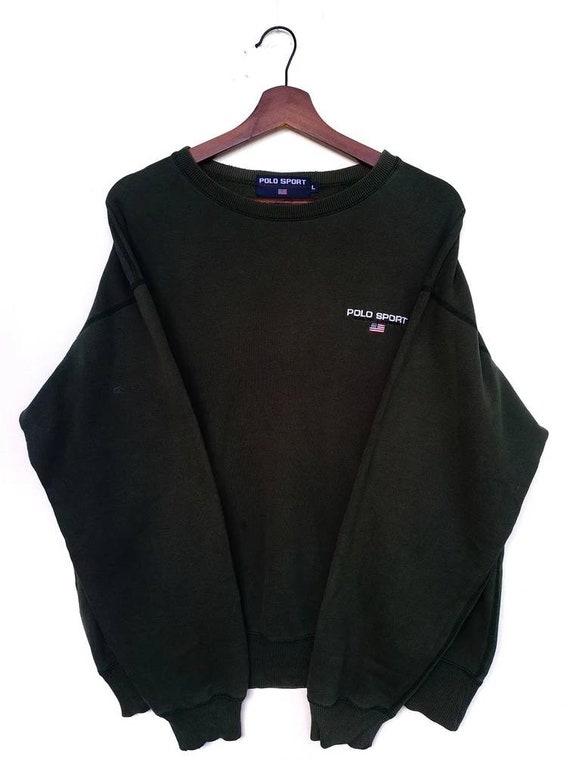 Vintage Ralph Lauren Polo Sport Sweatshirt,size L,faded Green Colour,long Sleeve,pull Over,round Neck,have Little Hole at Neck. - Etsy Vintage Ralph Lauren Polo Sport Sweatshirt,size L,faded Green Colour,long Sleeve,pull Over,round Neck,have Little Hole at Neck. - Etsy