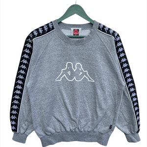 Vintage Kappa Sweatshirt: Grey Side Tape Pullover (Size L)