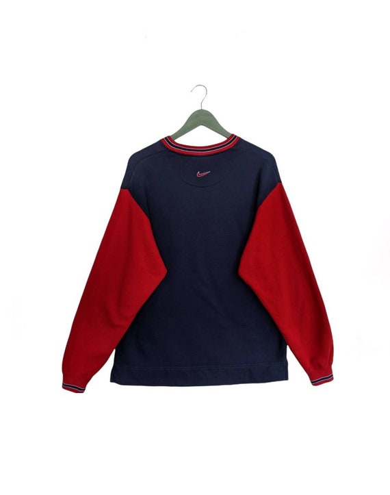 Vintage 90s Nike Two Tone Sweatshirt size L crewneck long Sleeve embroidery Logo streetwear sportwear swoosh rare Etsy