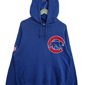 Vintage 90-tals Chicago Cubs-huvtröja: Blå MLB-tröja, storlek XL