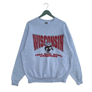 Vintage 1994 Wisconsin University Rose Bowl Champ Sweatshirt/Grey Colour/Size XL/NFL/Crewneck/Long Sleeve/Pullover