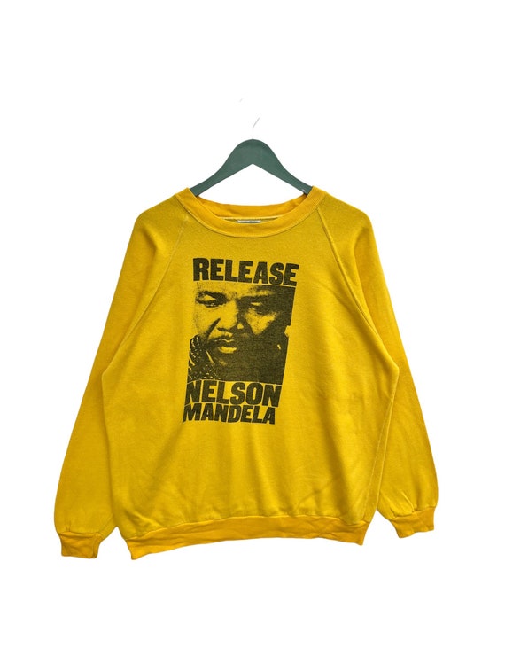 Vintage 80s Release Nelson Mandela Campaign Sweat… - image 1