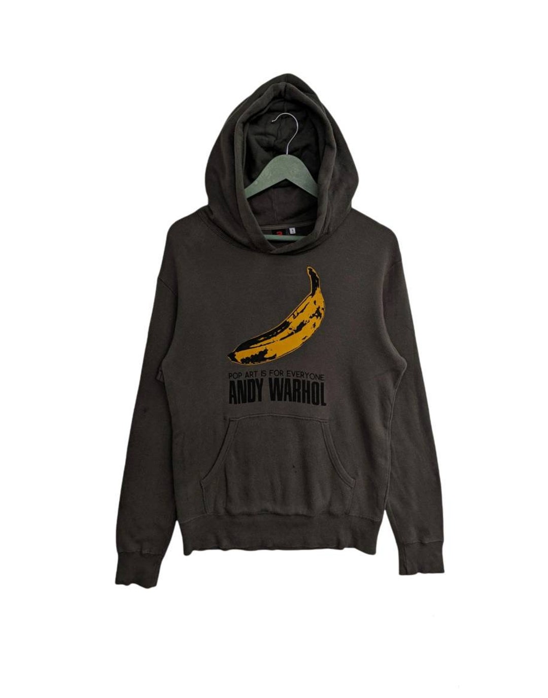 [RADINEO]★ 韓国人気★VINTAGE LOGO SWEAT Andy Warhol X Uniqlo Banana Art Hoodie/size M/green Colour