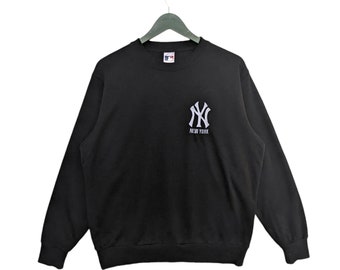 Bluza vintage New York Yankees: czarna z okrągłym dekoltem MLB