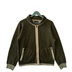 Suéter vintage Beams con cremallera completa/Marcas japonesas/Ropa urbana/Hecho en Japón/Manga larga
