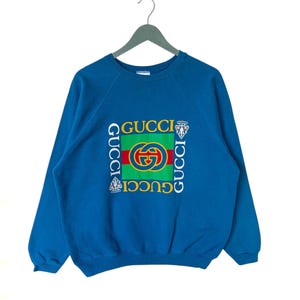 Vintage 90s Hanes Print Sweatshirt/Size L/Crewneck/Pullover/Designer
