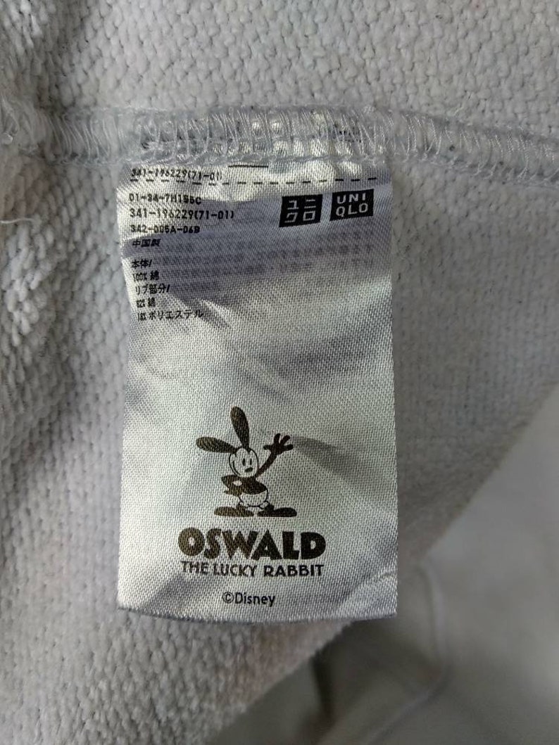 Uniqlo Oswald the Lucky Rabbit Sweatshirtsize Lwhite - Etsy