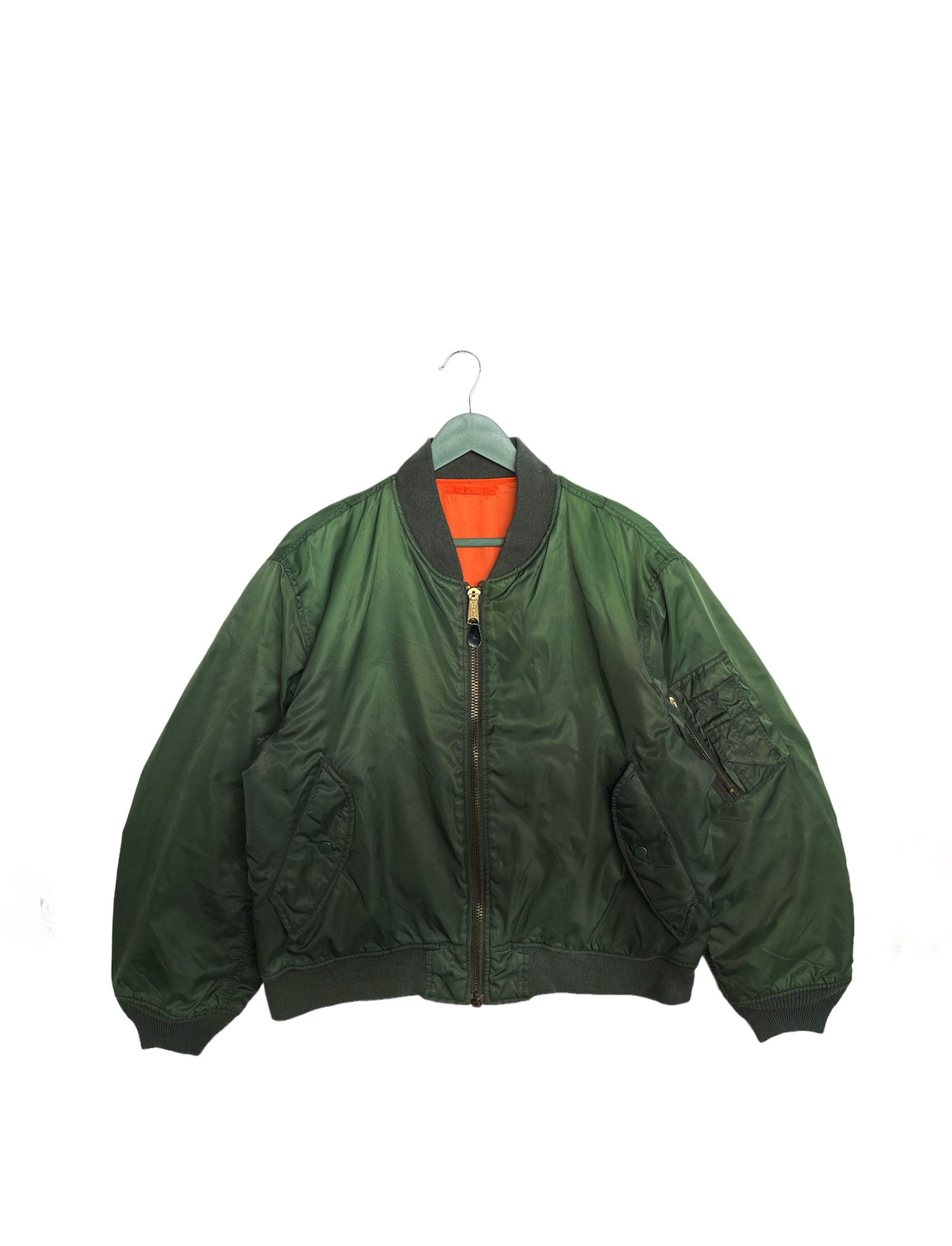 Vintage 90s Alpha Industries MA-1 Reversible Bomber Jacket/size M