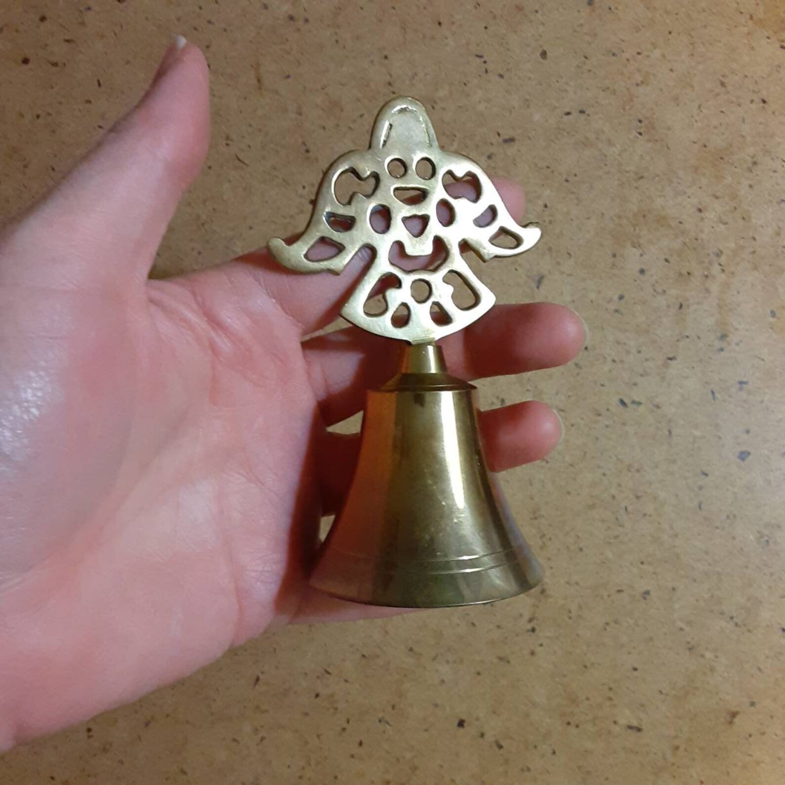 Vintage Brass Angel Bell 4.5 Inch Brass Bell With Angel Etsy UK
