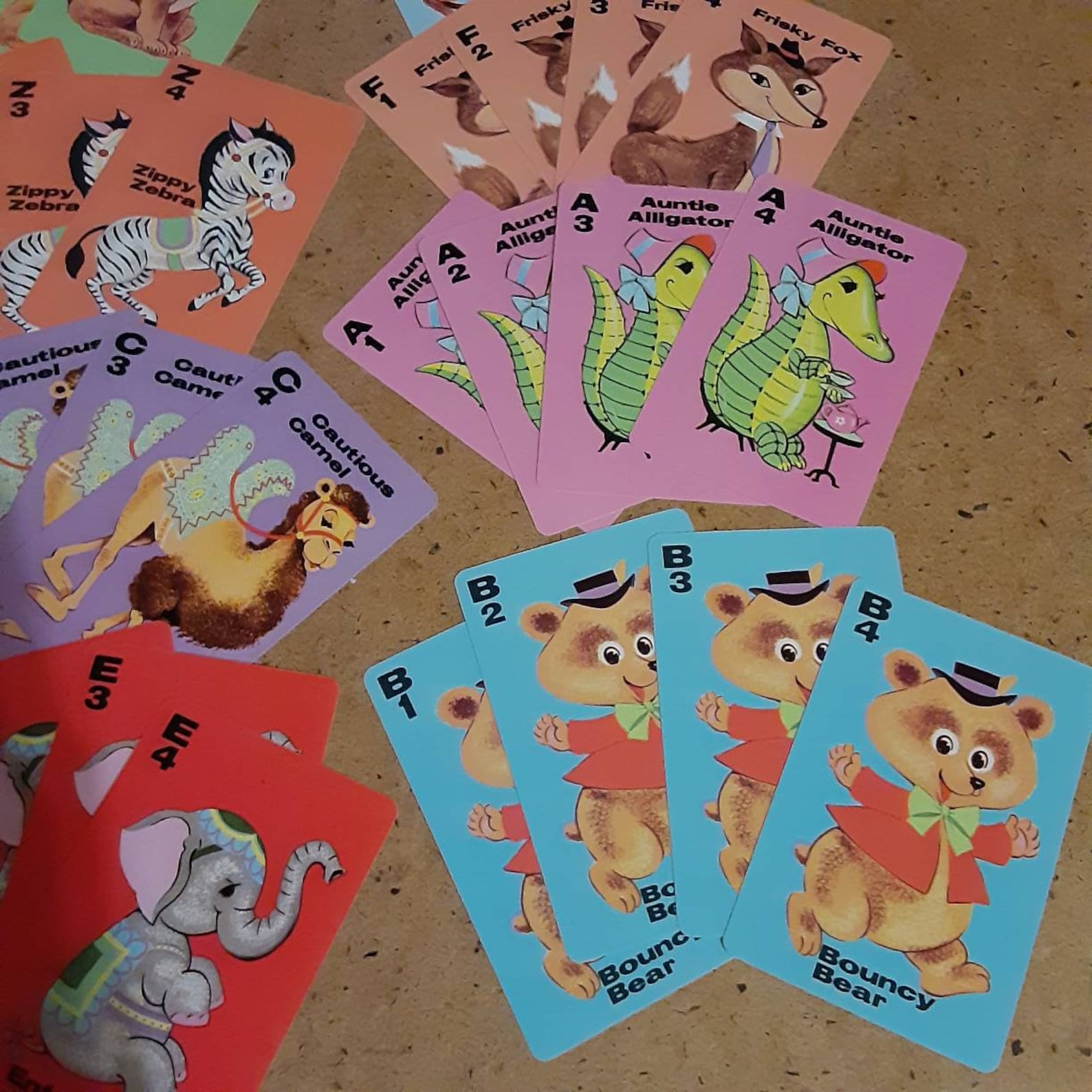 Vintage Animal Rummy card game for children in box for playing Etsy