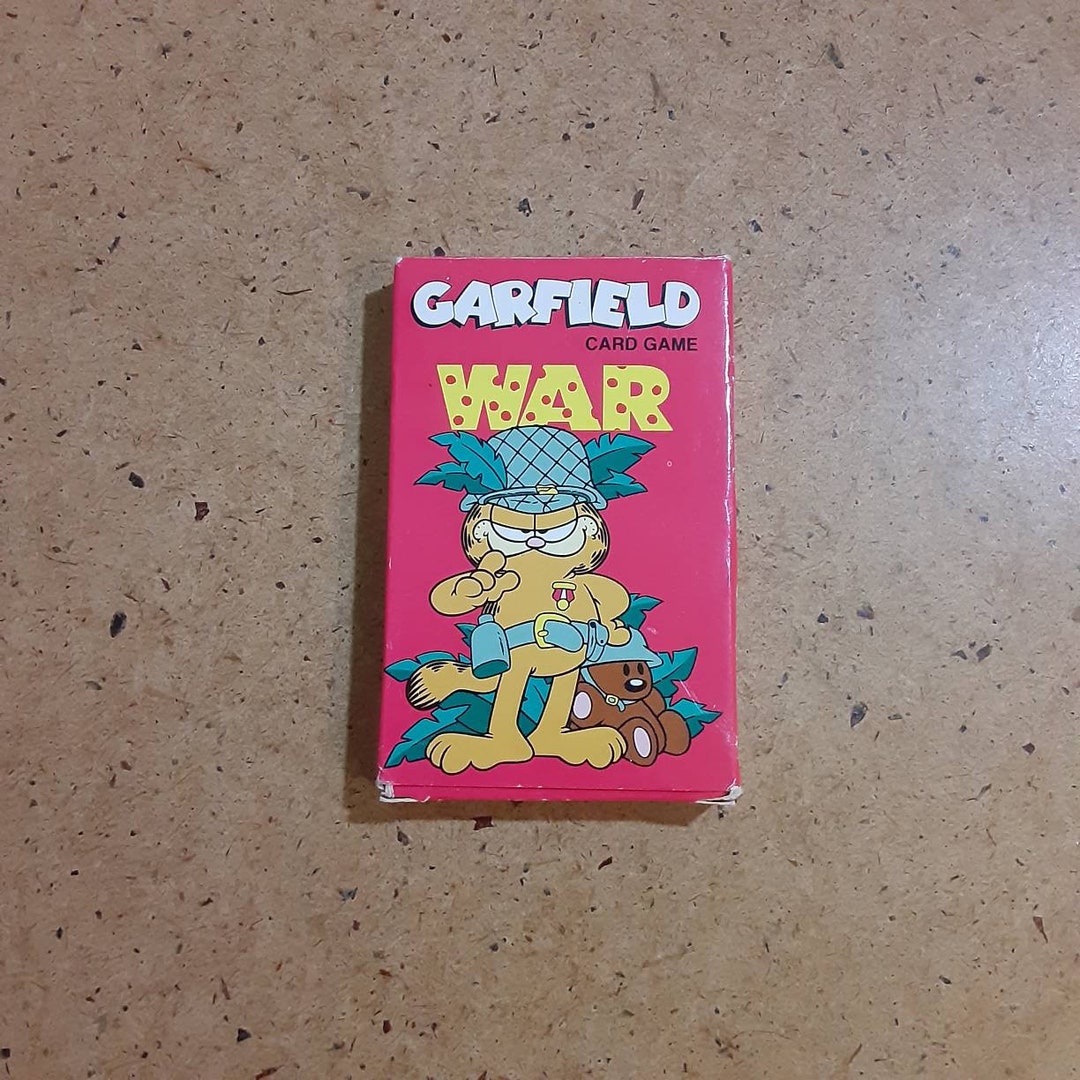 1978 Garfield Card Game, Vintage Cartoon Cat War Game, 1970s Jim Davis