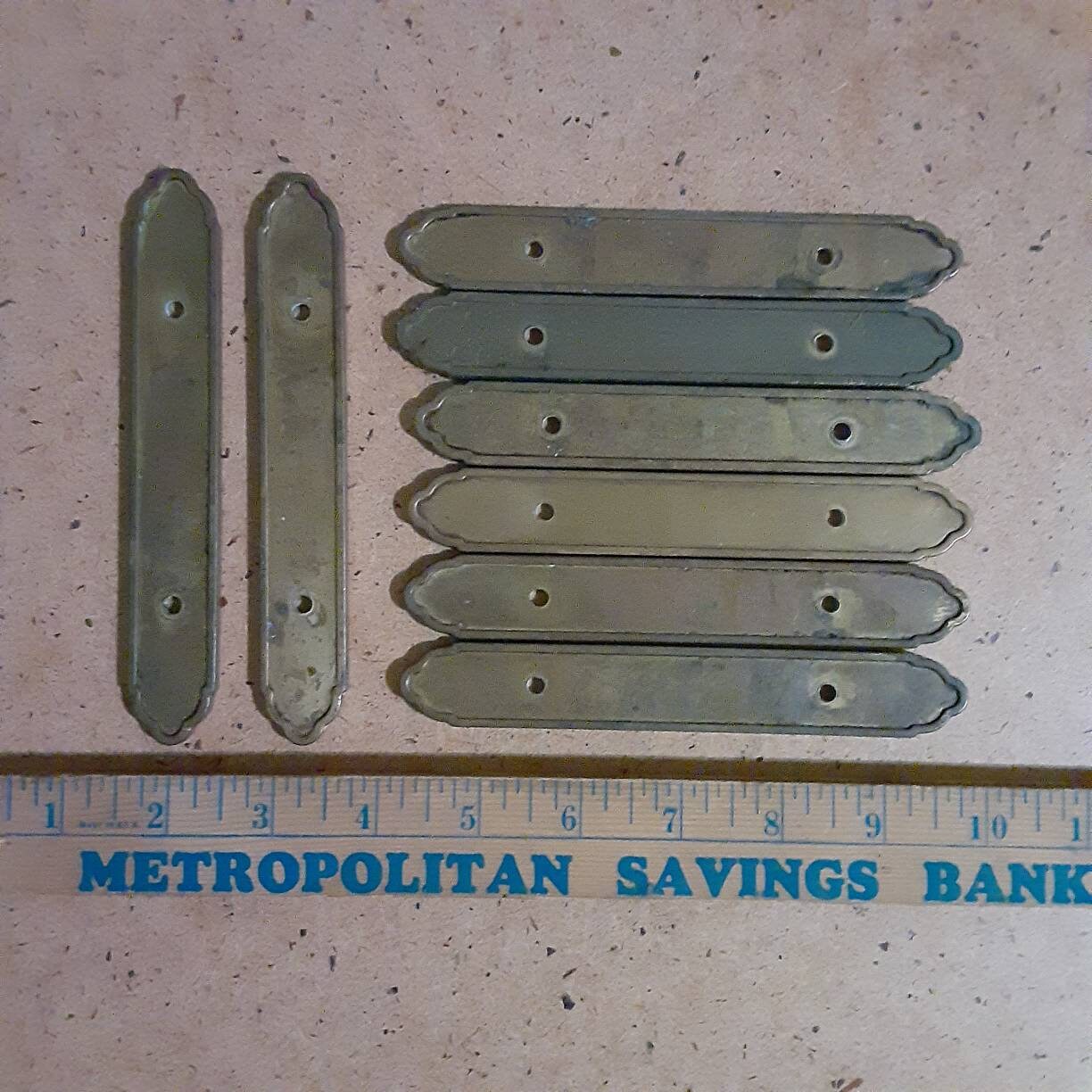 Vintage Brass Drawer Pulls and Backplates 8 Retro Furniture Etsy