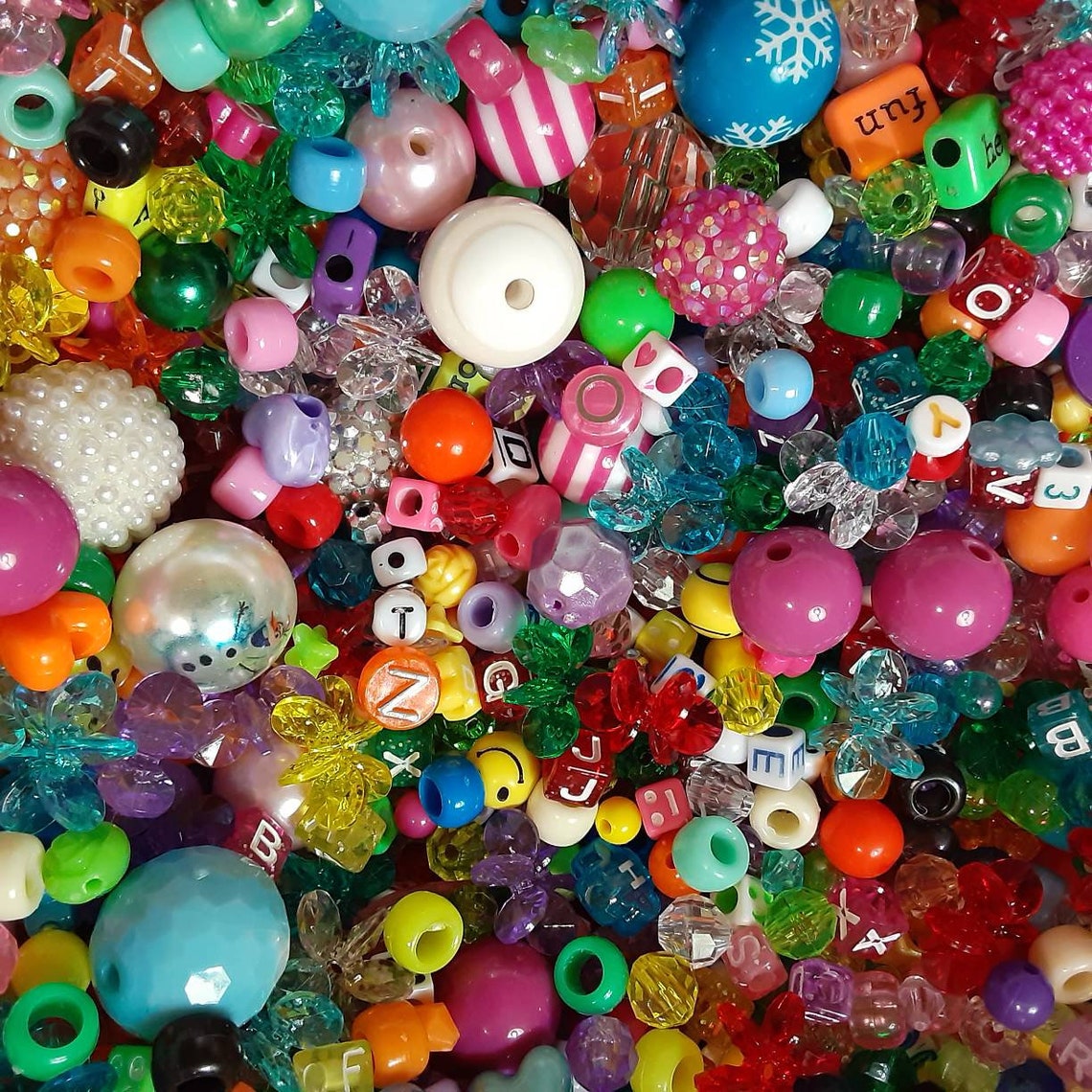 4.5 Cups of Beads for Kids' Crafts Big Lot of Plastic Etsy