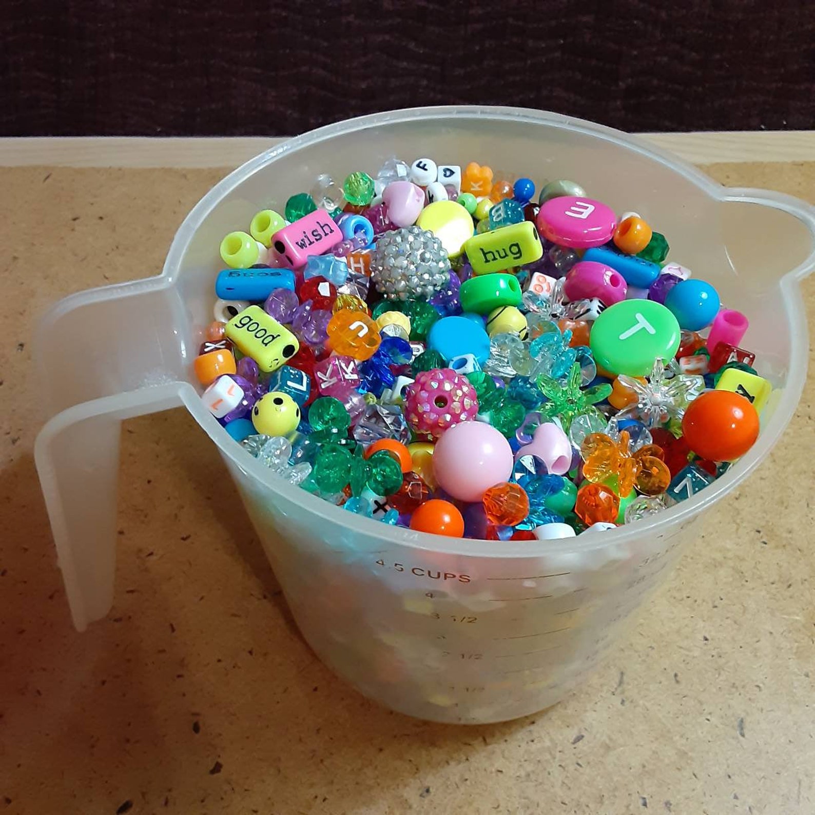 4.5 Cups of Beads for Kids' Crafts Big Lot of Plastic Etsy