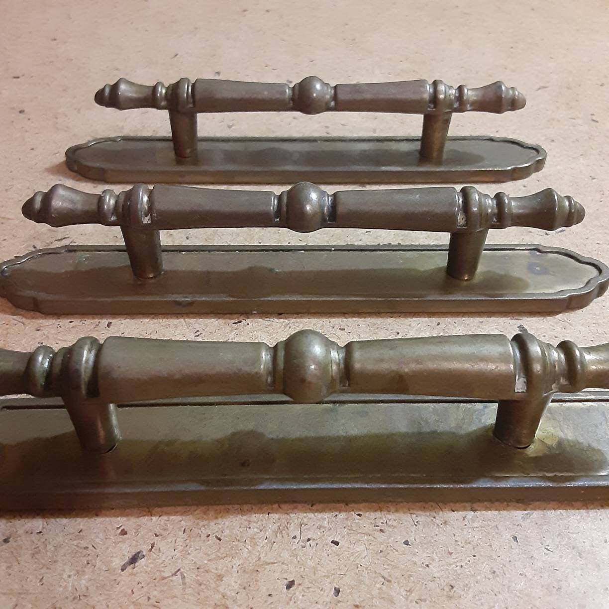 Vintage Brass Drawer Pulls and Backplates 8 Retro Furniture Etsy