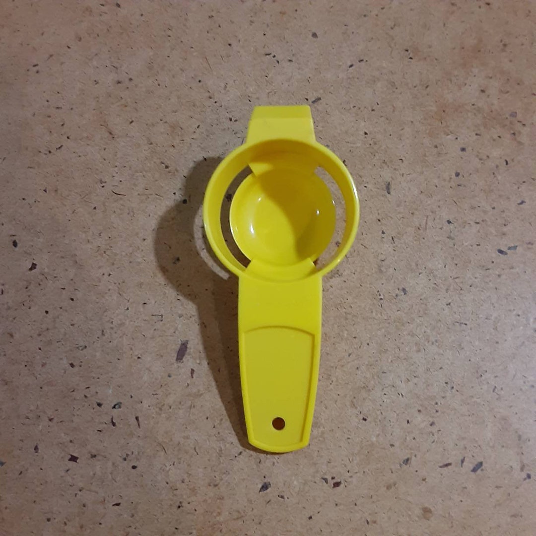 Vintage Egg Separator, Yellow Tupperware Cooking Baking Utensil 77912