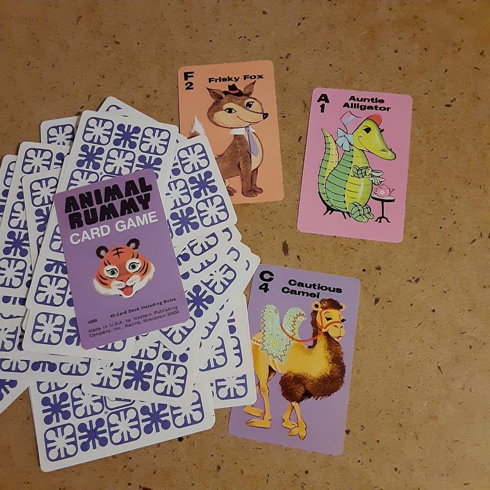 Vintage Animal Rummy card game for children in box for playing Etsy