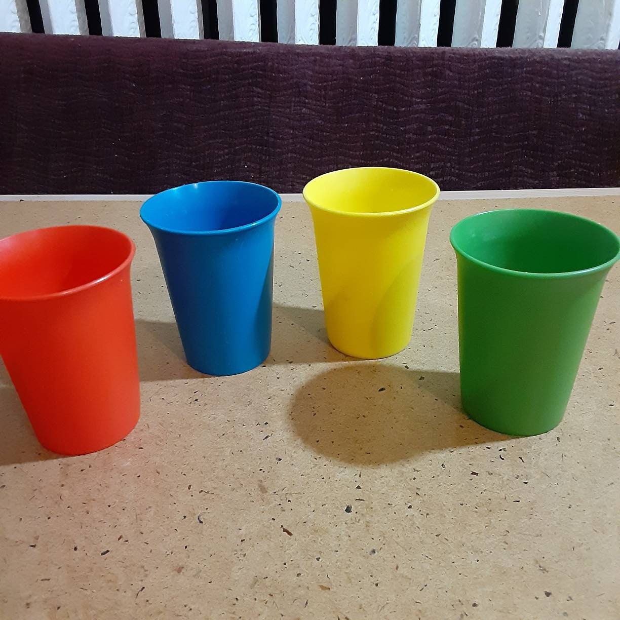 Vintage Tupperware plastic cups, tumblers primary colors set of 3, 80s  kitchen, retro kitchen