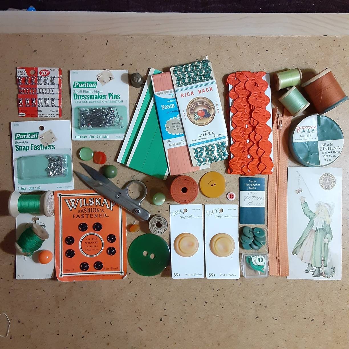 Vintage Hand Sewing Supplies Mixed Lot of Vintage Sewing Notions