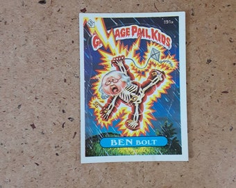 Vintage Garbage Pail Kids "Ben Bolt" trading card sticker, collectible Topps #191a from 1986- generation x gross-out humor!