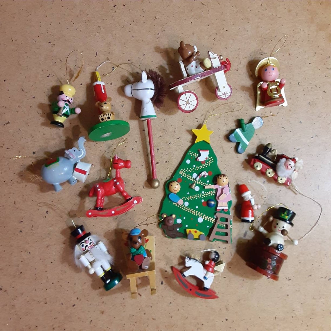 15 painted wooden Christmas ornaments traditional German  Etsy