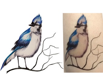 Blue Jay Tattoo Etsy