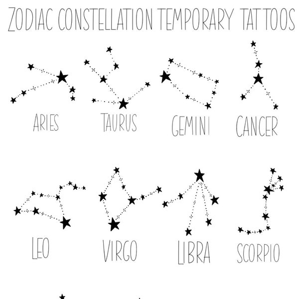 Zodiac Constellation - Tatouages temporaires