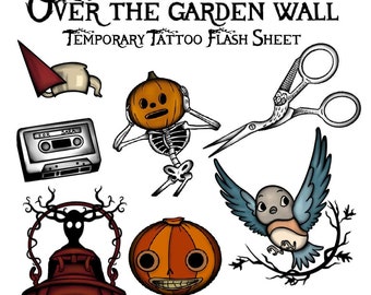 Over the Garden Wall Temporary Tattoo Flash Sheet - Etsy