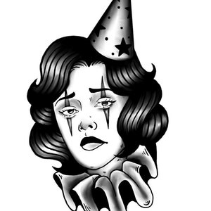 Sad Clown Temporary Tattoo