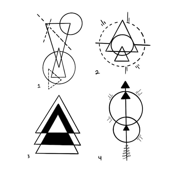 Assorted Geometric Temporary Tattoos