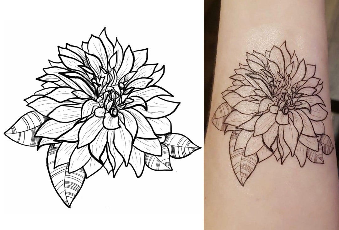 Dahlia Realistic Temporary Tattoo - Etsy Australia