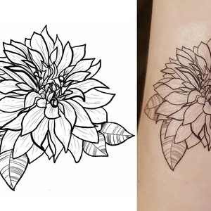 Dahlia - Realistic Temporary Tattoo
