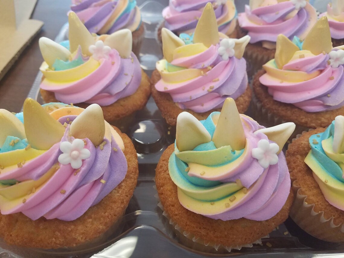 unicorn horn ears flower cupcake toppers etsy