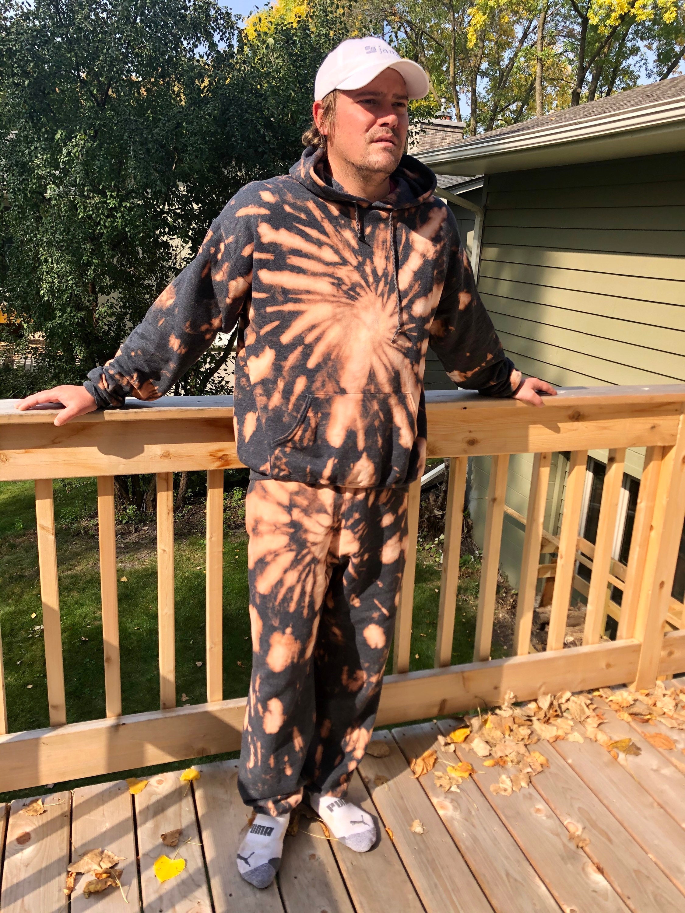 tie dye leisure suit