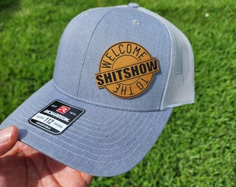 Welcome to the Shitshow | Custom Adult Snapback Hat | Personalized Name Hat | Flat Bill | Colors | Vegan Leather| fonts| Trucker | Shitshow