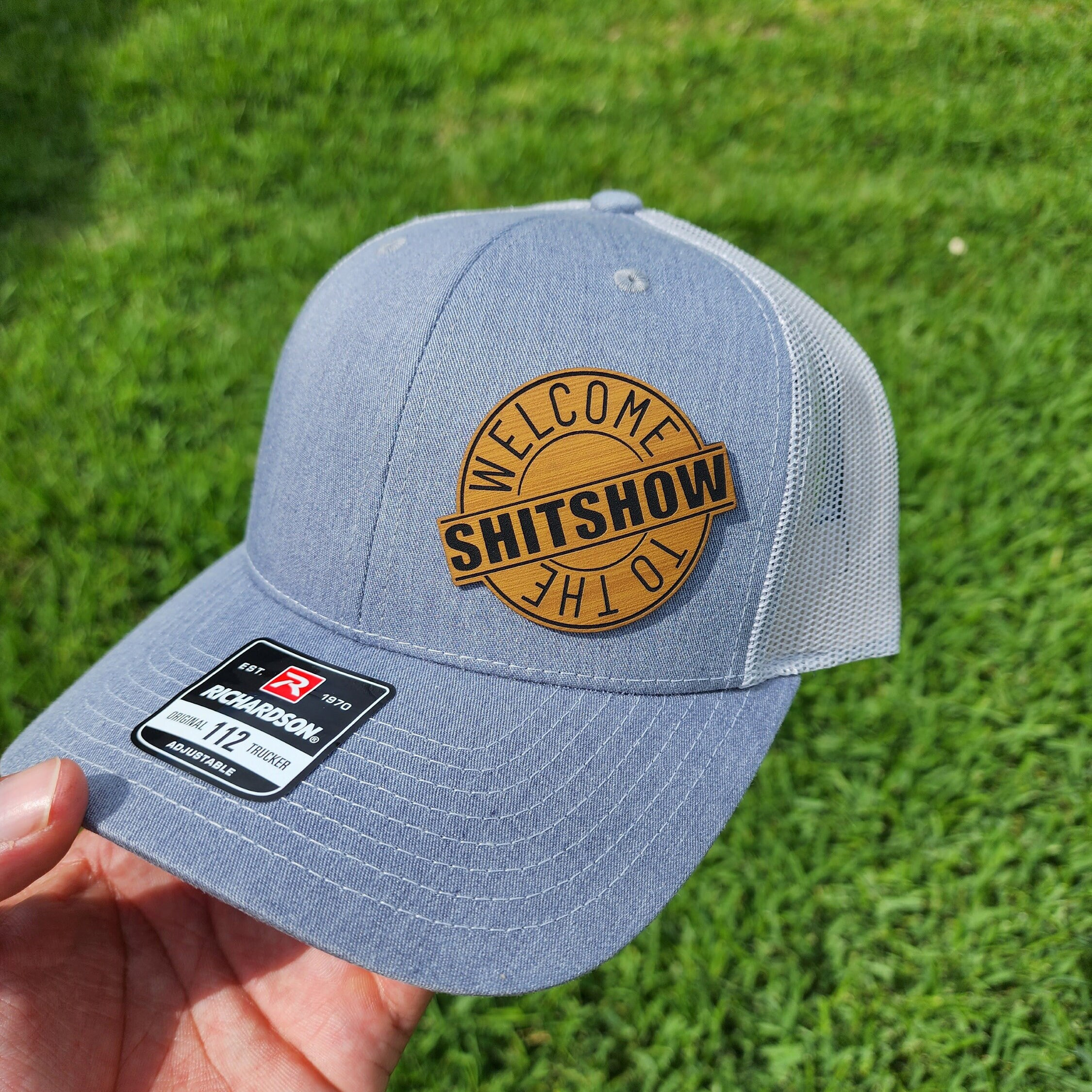 Welcome to the Shitshow | Custom Adult Snapback Hat | Personalized Name Hat | Flat Bill | Colors | Vegan Leather| fonts| Trucker | Shitshow