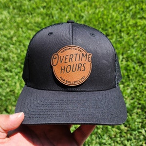 Overtime Hours Bullshit Pay Adult/Teen Custom Adult Snapback Hat Personalized Name HatFlat Bill ColorsVegan Leather Oliver Anthony image 1