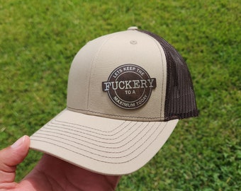 Lets Keep The F*ckery to a Maximum Today | Coworker Boss Hat | Personalize | Adult/Teen | Colors | Vegan Leather Patch | Men | Women