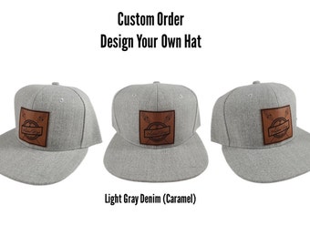 Your Design | Custom Company Hat| Vegan Leather Patch | Logo Business | Personalized Font | Personalized Custom Name | Teams | Event Hats