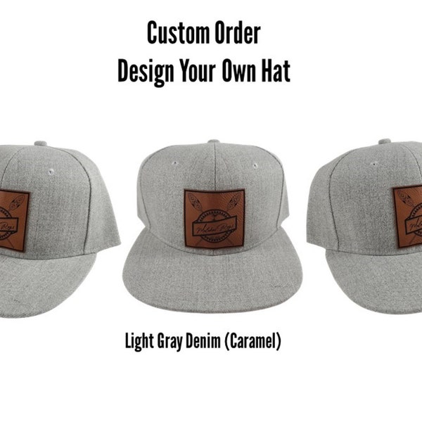 Your Design | Custom Company Hat| Vegan Leather Patch | Logo Business | Personalized Font | Personalized Custom Name | Teams | Event Hats