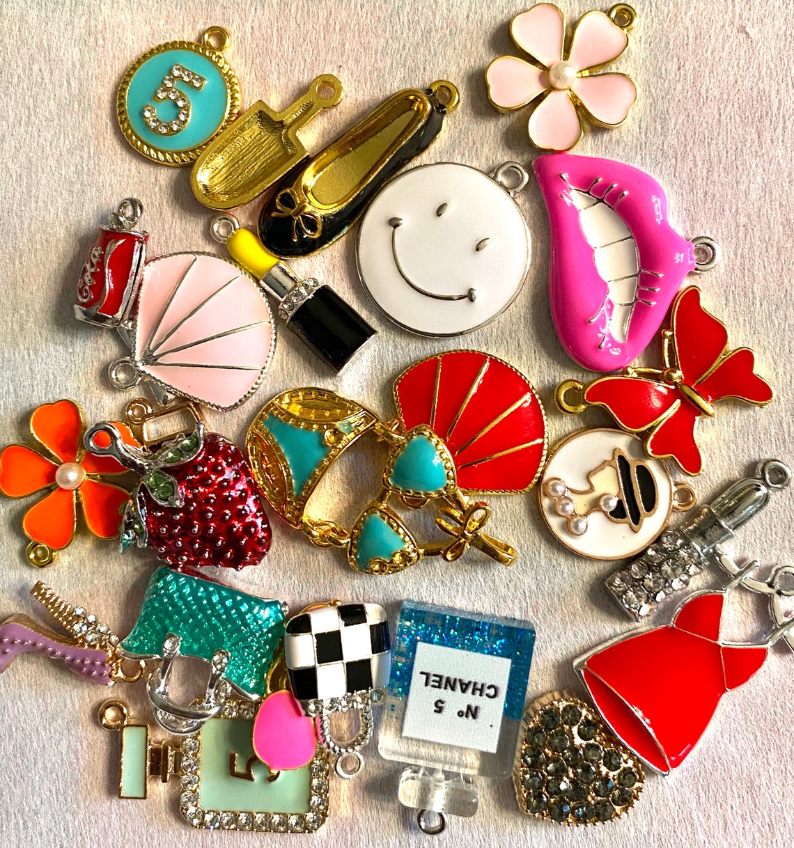 Colorful small charms 25 pieces Etsy