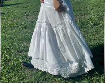 Edwardian petticoat, historical underskirt, cotton petticoat