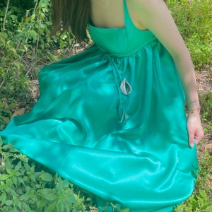 dreamy and fairy green Lily dress with couture flower detail