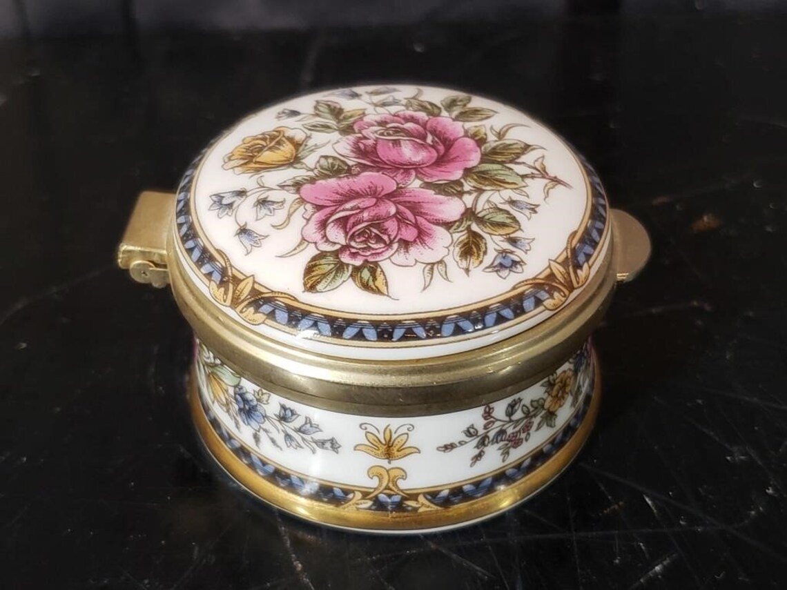 Victoriana Falcon China Staffordshire Trinket Box Joyero Etsy