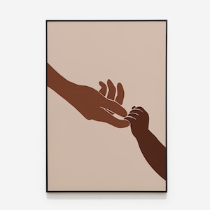 Abstract Hands Wall Print, Mom and Baby Wall Art, INSTANT DOWNLOAD, Holding Hands Poster, Boho Hands, African Art, Black Hands Poster