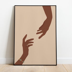 Hands Wall Art, African Woman Art, INSTANT DOWNLOAD, African American Wall Art, Black Girl Poster, Fashion Print, Woman Illustration