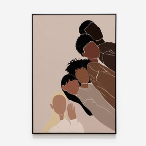 Boho Frauen Wandkunst, abstrakte Frauen Druck, INSTANT DOWNLOAD, Frau Empowerment Kunst, schwarze Frau Wandkunst, abstrakte Kunst, Boho Wandkunst